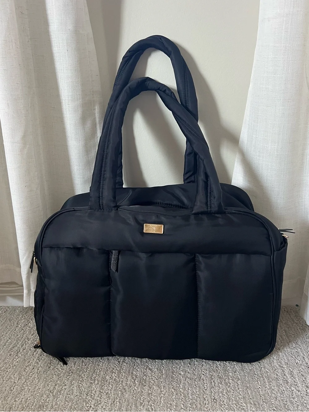 Anne Klein nylon puffer tote bag